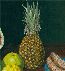 Натюрморт с ананасом, арбузом, виноградом фрагмент